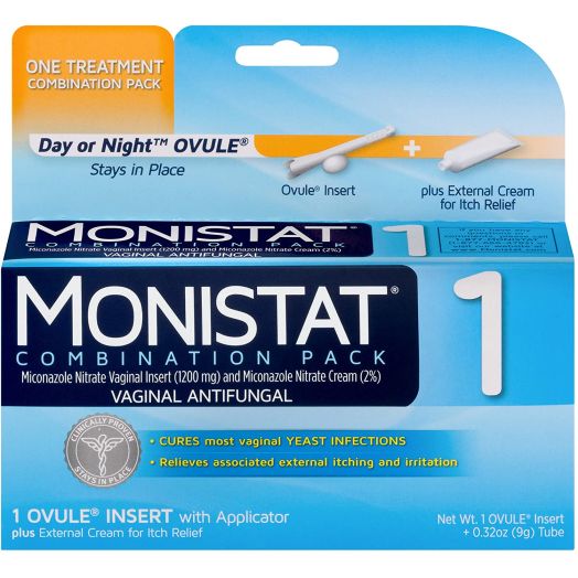 Monistat 1-Day Yeast Infection Treatment | Ovule + Itch Cream Combination Pack