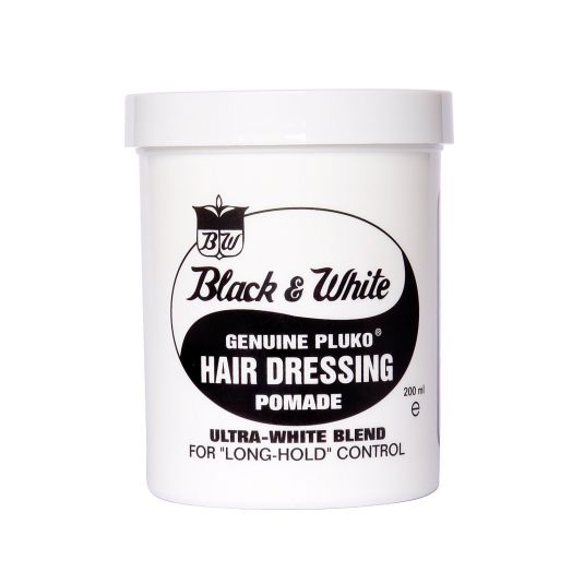 Black and White Genuine Pluko Hair Dressing Pomade Ultra White Blend 200Ml