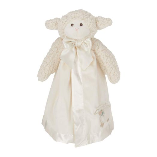 Bearington Baby Lamby Snuggler, White Lamb Plush Stuffed Animal Security Blanket, Lovey 15"