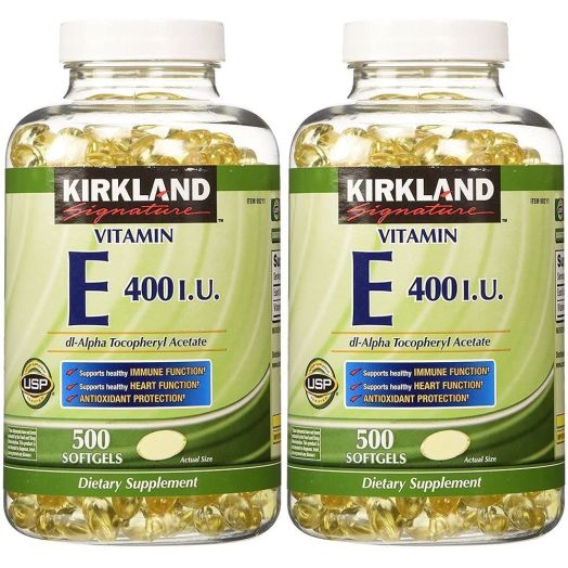 Kirkland Signature Vitamin E 400 IU, 500 Softgels (Pack of 2) (Total of 1000 Softgels)