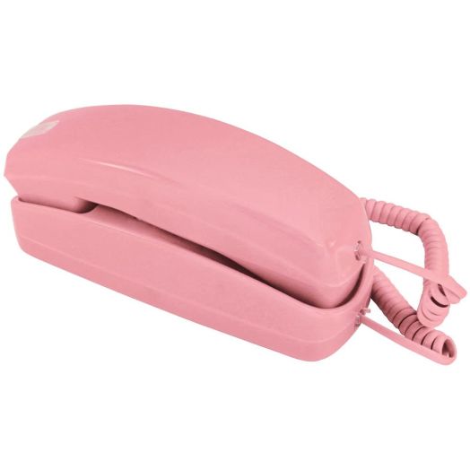 Golden Eagle Trimline Corded Telephone - Design from 60s with Modern Electronics - Pink
