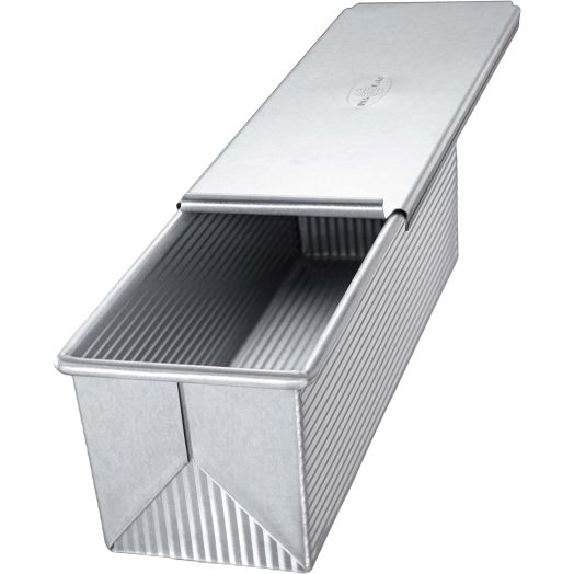 USA Pan Bakeware Pullman Loaf Pan With Cover, 9 x 4 inch, Nonstick and Quick Release Coating, Made in the USA from Aluminized Steel
