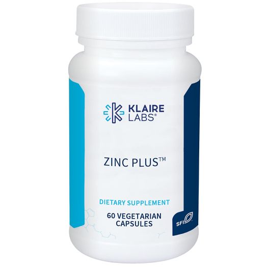 Klaire Labs Zinc Plus - Zinc Citrate with Copper and B6 (60 Capsules)