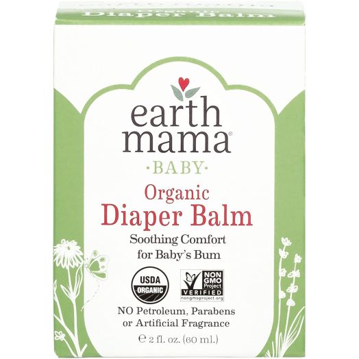 Organic Diaper Balm by Earth Mama | Safe Calendula Cream to Soothe and Protect Sensitive Skin, Non-GMO Project Verified, 2-Fluid Ounce
