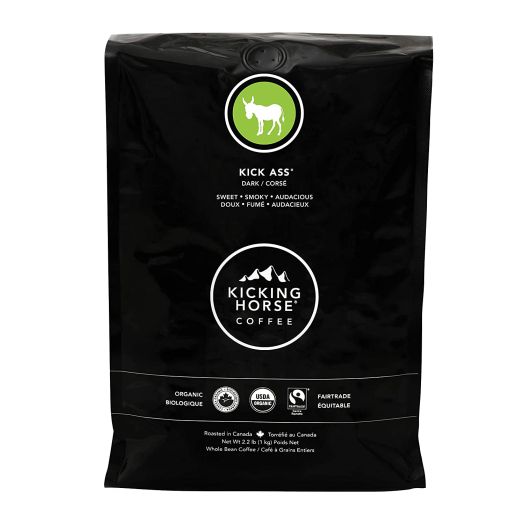Kicking Horse Coffee, Kick Ass, Dark Roast, Whole Bean, Certified Organic, Fairtrade, Kosher Coffee, 2.2 lb, 35.2 Ounce