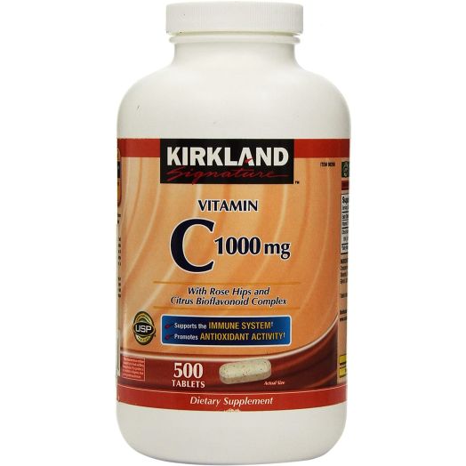 Kirkland Vitamin C with Rose Hips and Citrus Bioflavonoid Complex (1000 mg), 500-Count Tablets