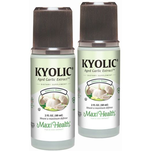 Maxi Health Liquid Kyolic - Aged Garlic Extract, Immune Booster, 2-Ounce Bottle Twin Pack, Kosher