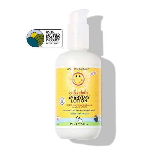 California Baby Calendula Everyday Lotion (8.5 Ounces) Moisturizer for Dry, Sensitive Skin | Post Bath and Diaper Changing | Non-Greasy, Fast-Absorbing Formula