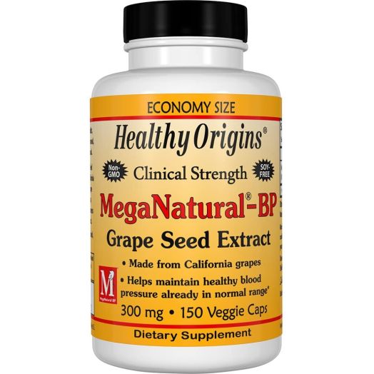 Healthy Origins Mega Natural BP-Grape Seed Extract Multi Vitamins, 300 Mg, 150 Count