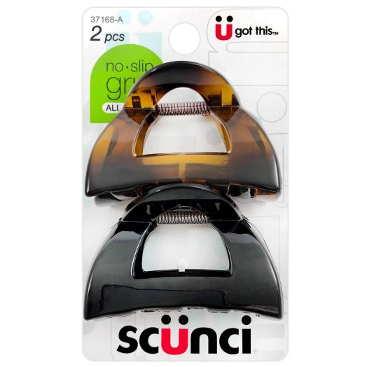 Scunci No-Slip Grip 5.5 cm Jaw Clips, All Day Hold, 2-Count Per Pack (1-Pack Total)