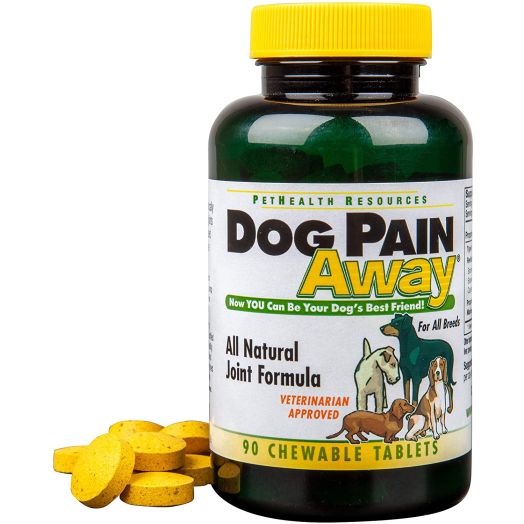 Dog Pain Away - Vet Approved Dog Pain Reliever (90 Count) - Fast Acting Pain Relief Supplement To Repair Connective Tissue and Help Alleviate Hip and Joint Pain - All Natural Chewable Tablets To Renew Your Dogs Vitality