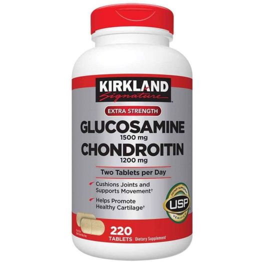 Kirkland Signature Glucosamine HCI 1500mg Chondroitin Sulfate 1200mg 220 Tablets/New Increased Count