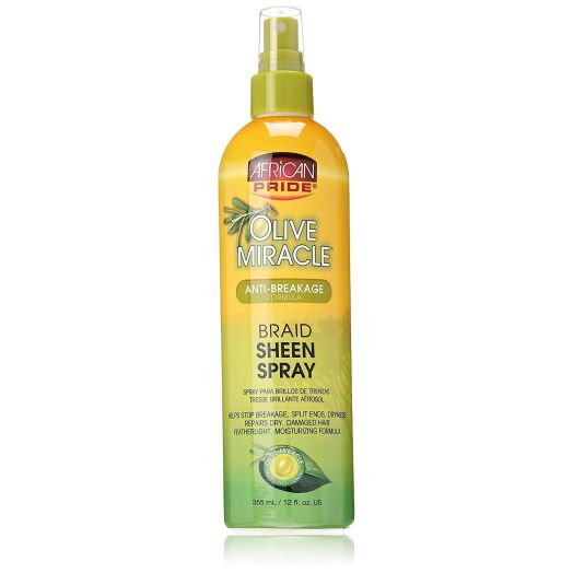 African Pride Olive Miracle Braid Sheen Spray 12 Oz