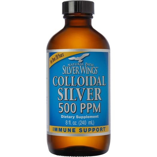 Natural Path Silver Wings - Colloidal Silver 500 ppm - Pure Mineral Supplement - Immune Support for Your Family - Powerful Healing without a Bad Taste (8 ounce,240ml)