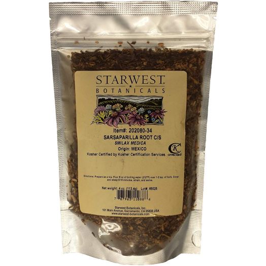 Sarsaparilla Root Cut and Sifted Mex Wildcrafted - Smilax medica, 4 Ounce