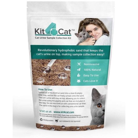 KIT4CAT 2lb Hydrophobic Litter Sand Cat Urine Sample Collection Kit (3 x 11oz Bags)