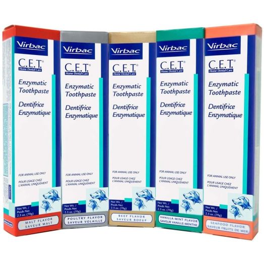 CET Virbac Plaque Tartar Control Enzymatic Dog and Cat Toothpaste, 2.5 oz, Beef