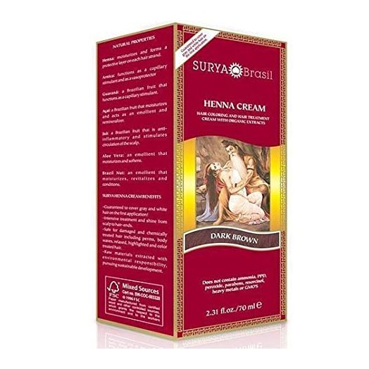 Surya Henna Dark Brown Cream 2.31 Oz. (4 Pack)
