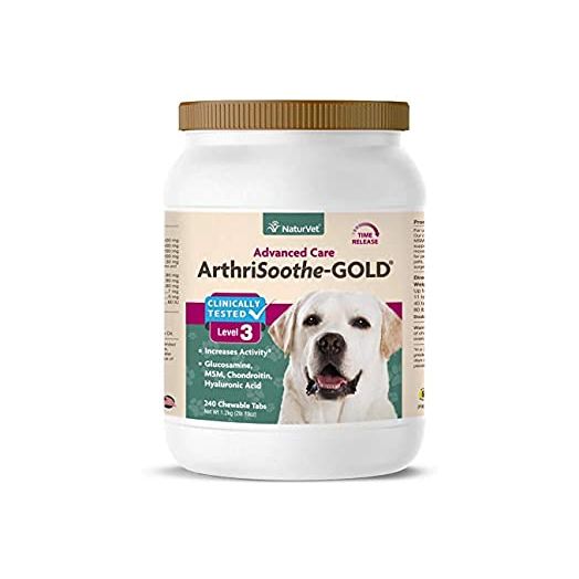 NaturVet  ArthriSoothe-Gold Level 3 Advanced Joint CareSupports Connective Tissue, Cartilage Health and Joint Movement  Enhanced with Glucosamine, MSM, Chondroitin and Green Lipped MusselDogs and Cats