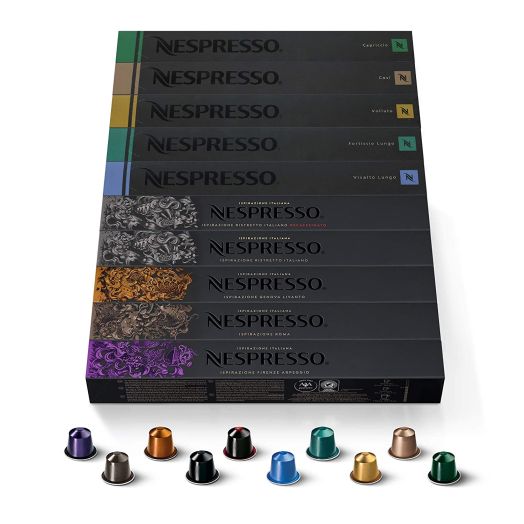 Nespresso Capsules OriginalLine, Ispirazione Espresso Variety Pack, Medium Roast Espresso Coffee, 100 Count Espresso Coffee Pods ,Brews 1.35 oz