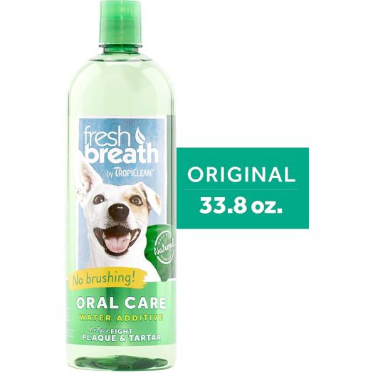 Fresh Breath by TropiClean Oral Care Water Additive for Pets, 33.8oz - Made in USA
