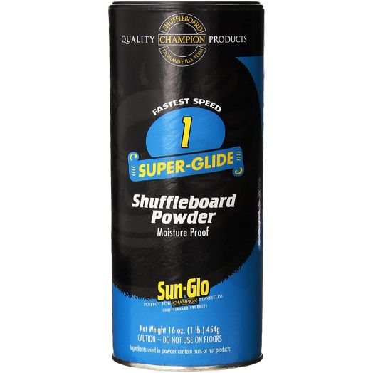 Sun-Glo Speed 1 (Super Glide Wax) Shuffleboard Table Powder Wax 16 oz. Can with a Shuffleboard Sweep Bundle Option