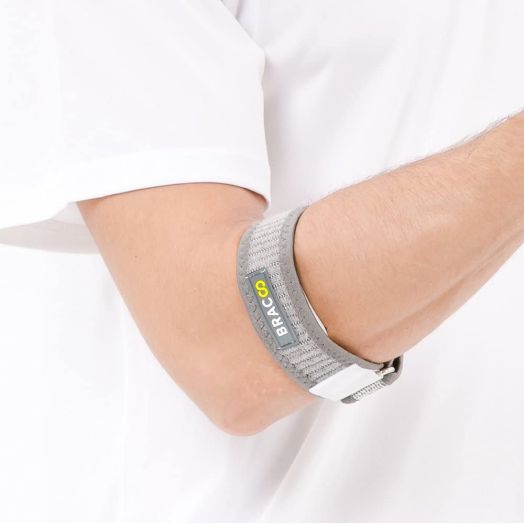 Bracoo Tennis-Golfer Elbow Strap, Quality Compression EVA Pad for Tendonitis, Muscle Strain Relief, EP40, One Size, Gray