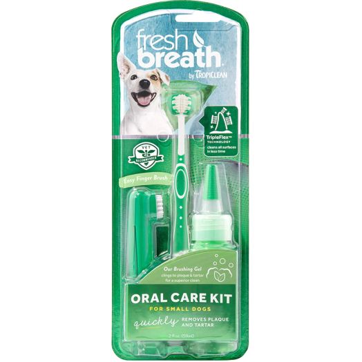 Fresh Breath by TropiClean Oral Care Kit for Pets, Small, Made in USA