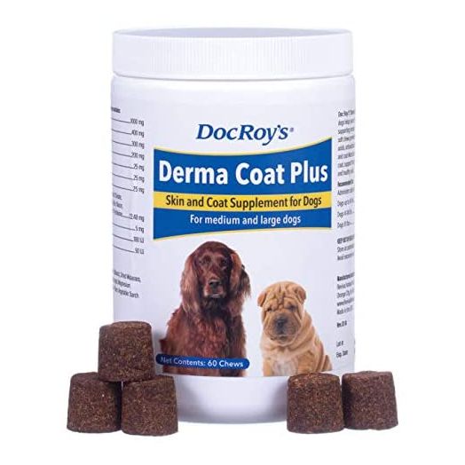 Revival Animal Health Doc Roy's Derma Coat Plus Skin and Coat Supplement for Medium/Large Dogs - 60 ct Chews