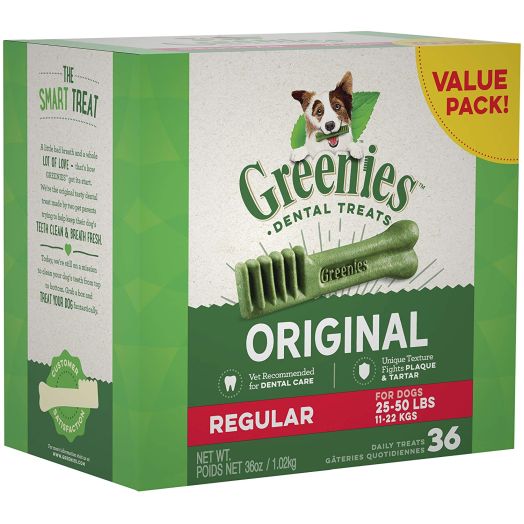 Greenies Original Regular Natural Dental Dog Treats (25 - 50lb. dogs)