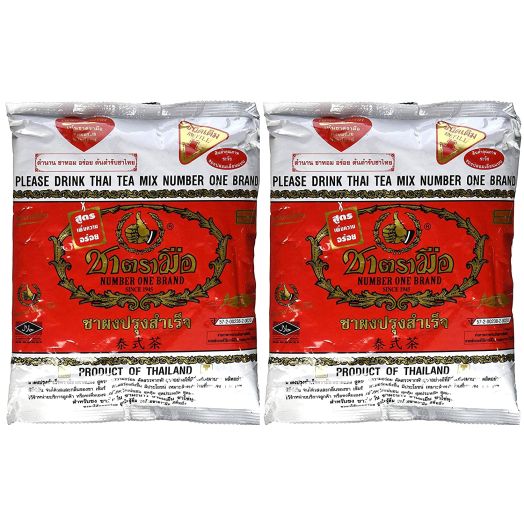 The Original Thai Iced Tea Mix (TWO bags) ~ Number One Brand Imported From Thailand! 2 x 400g Bags Great for Restaurants That Want to Serve Authentic and Thai Iced Teas. by Number One