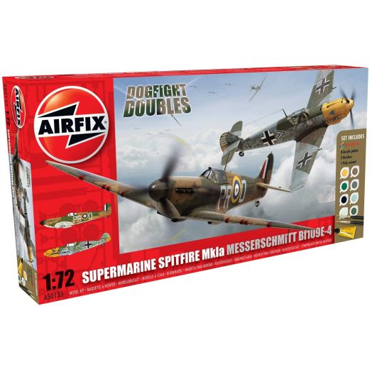 Airfix 1:72 Supermarine Spitfire Mk1a/Messerschmitt Bf109E-4 Gift Set (A50135)