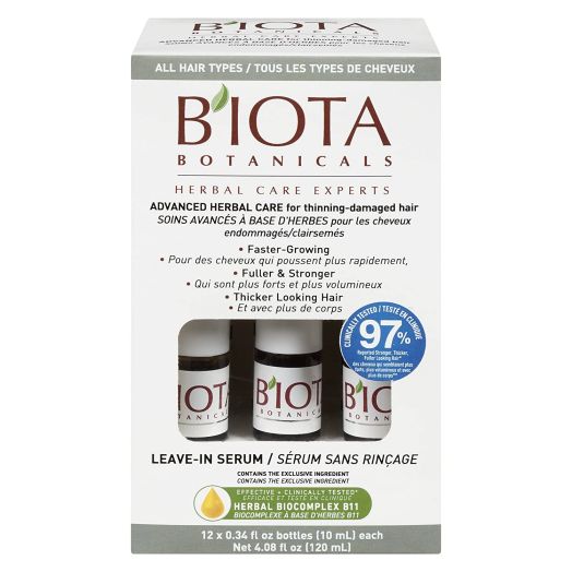 BIOTA BOTANICALS ADVANCED HERBAL CARE LEAVE-IN SERUM, 12 count, 0.34 oz.