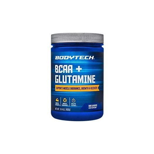 BodyTech BCAA Glutamine Supports Muscle Endurance, Growth Recovery with Essential Amino Acids (14.01 Ounce Powder)