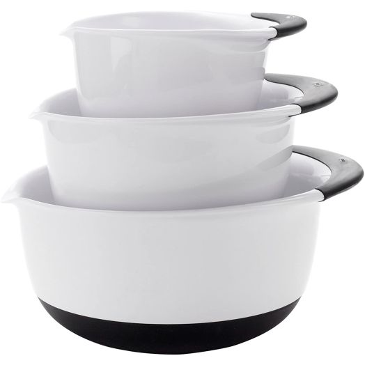 OXO Good Grips Mixing Bowl Set with Black Handles, 3-Piece