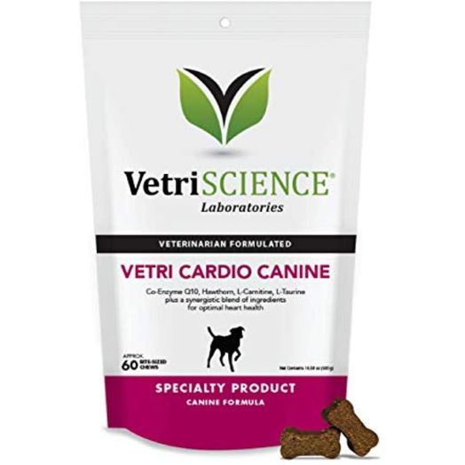 VetriScience Laboratories Vetri Cardio Canine, Cardiovascular Health Support, 60 Bite-Sized Chews