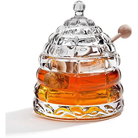 STUDIO SILVERSMITHS Beehive Crystal Honey Jar