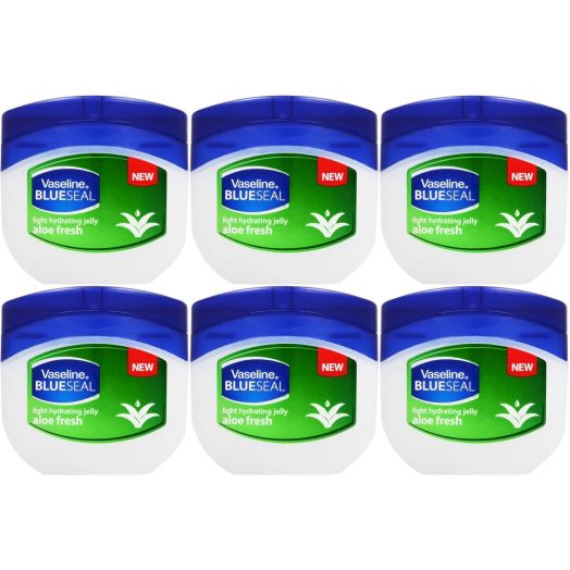 Vaseline Light Hydrating Jelly Aloe Fresh 50 Ml / 1.7 Oz (Pack of 6)