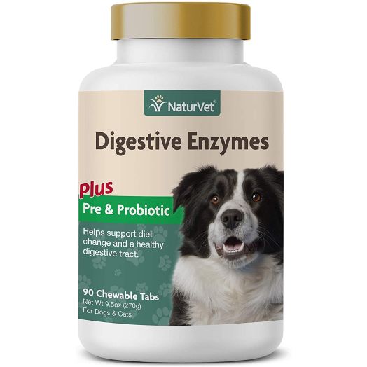 NaturVet  Digestive Enzymes Plus Probiotics  Helps Support Diet Change and A Healthy Digestive Tract  for Dogs and Cats