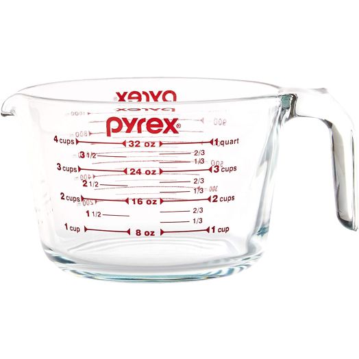 Pyrex SYNCHKG039125 4 Measuring Cup, Clear with Red Graphics