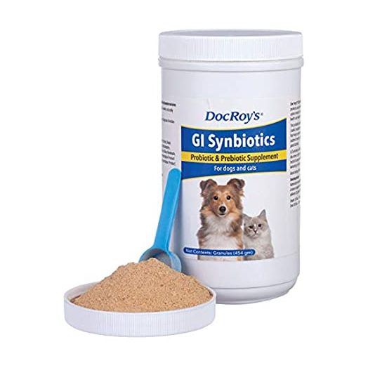 Revival Animal Health Doc Roy's GI Synbiotics- Probiotic and Prebiotic Supplement - for Dogs and Cats- 454 gm Granules