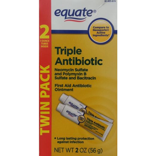 Equate Triple Antibiotic First Aid Ointment, 1 Oz Tubes (4 Tubes) [Packaging May Vary]