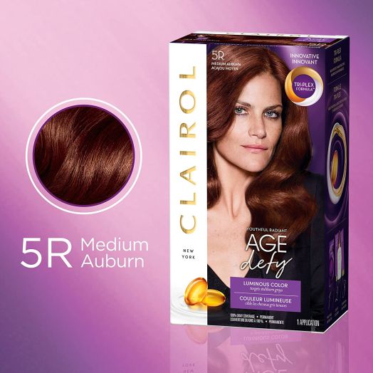 Clairol Age Defy Permanent Hair Color, 5R Medium Auburn, 1 Count