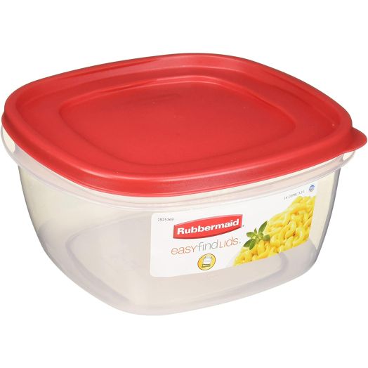Rubbermaid 085275709254 Easy-Find Lid Food Storage Container, 14-Cups, Pack of 2, 2-Pack, Red