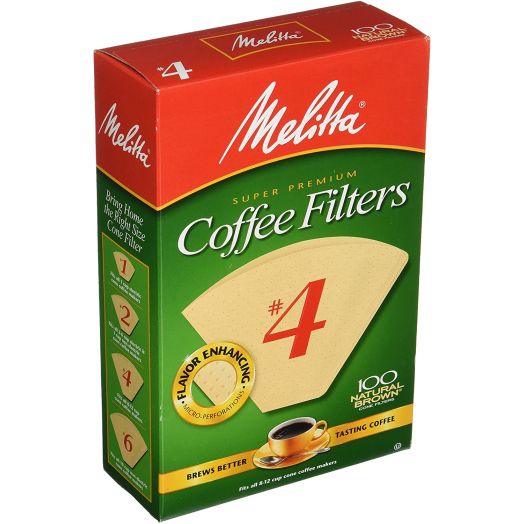 Melitta Super Premium Coffee Filters, Naturan Brown, No. 4, 100-Count Filters (Pack of 3)