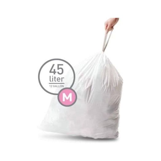 Simplehuman Bin Trash Can Bags Liners New 45l Litres Size M Box Pack of 20