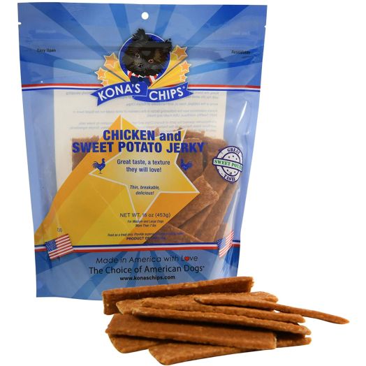 KONA'S CHIPS Chicken and Sweet Potato Jerky Dog Treats