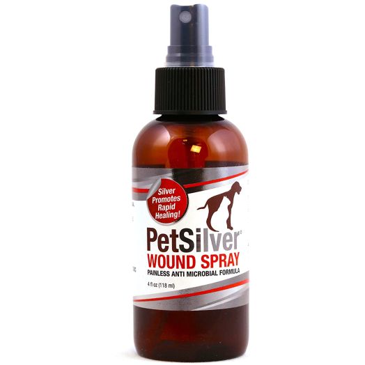 PetSilver Wound Spray with New Chelated Silver 50 ppm. Antimicrobial Wound Care for Cats, Dogs and Horses. Rapid Healing for Hot Spots, Burns, Cuts, Scratches, Itchy Skin, Yeast and Bacteria Infections. Amazing Results!