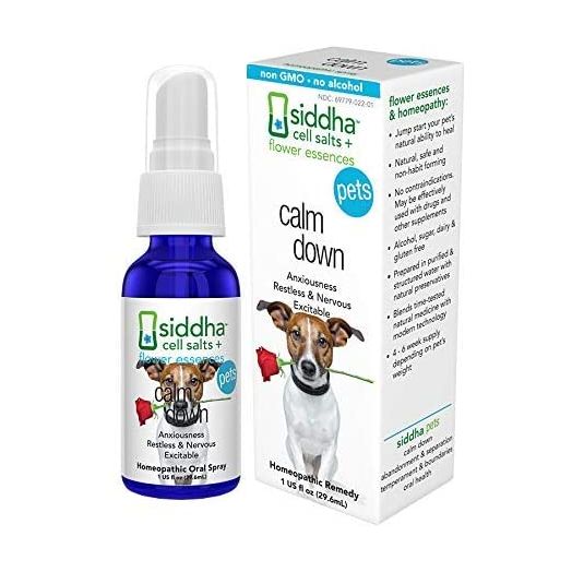 Siddha Remedies Calm Down for Pets | Natural Homeopathic Remedy Calms Dogs, Cats, Furry Pets | Naturally Calms Excitable, Restless Pets in Stormy Weather | Supports Stronger Health