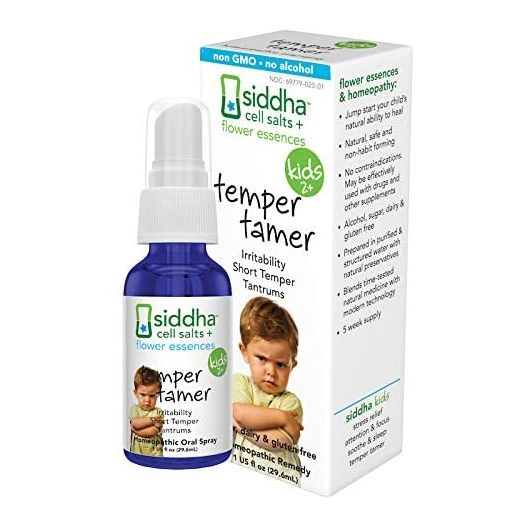 Siddha Remedies Temper Tamer Spray for Children | 100% Natural Homeopathic Remedy with Traditional Homeopathic Ingredients, Cell Salts and Flower Essences| No Alcohol | No Sugar